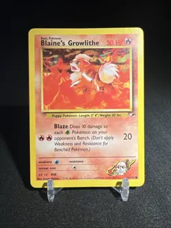Blaines Blaine’s Growlithe 62/132 - Gym Heroes - Pokemon Card TCG 2000 - Image 1