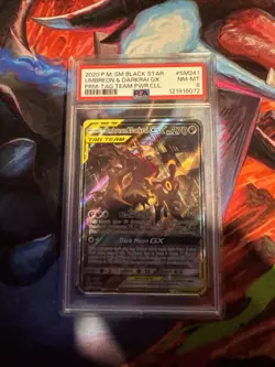 Pokemon TCG Umbreon and Darkrai GX #SM241 Sun and Moon Tag Team Promo Card PSA 8 - Image 1