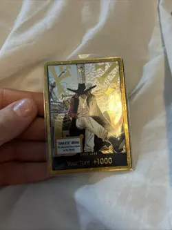 One Piece Tcg - Hawk Eye Mihawk Gold Don Card - The Azure Seas Seven - English - Image 1
