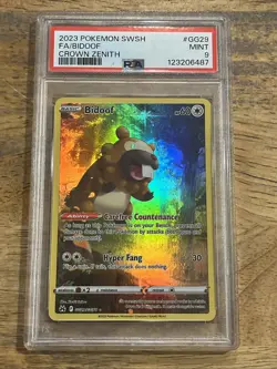 GRADED PSA 9 2023 Pokemon SWSH FA/Bidoof Crown Zenith #GG29 - Image 1