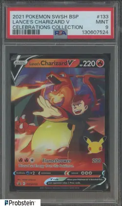 2021 Pokemon SWSH BSP Celebrations Collection #133 Lance's Charizard V PSA 10 - Image 1