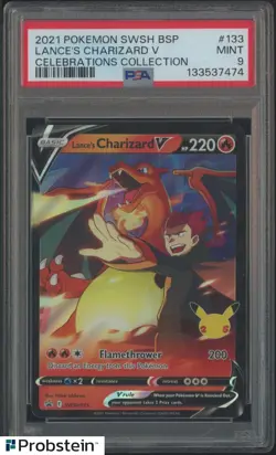2021 Pokemon SWSH BSP Celebrations Collection Lance's Charizard V PSA 9 MINT - Image 1