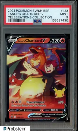 2021 Pokemon SWSH BSP Celebrations Collection #133 Lance's Charizard V PSA 9 - Image 1