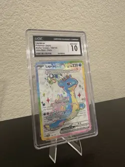 CGC 10 Gem Mint Lapras ex Ultra Rare Stellar Crown 158/142 Pokemon Card - Image 1