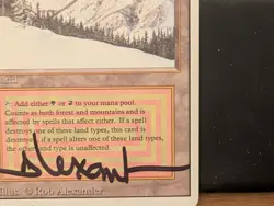 Taiga MTG Magic the Gathering Revised Dual Land - MP Moderately Played - Signed - Image 5