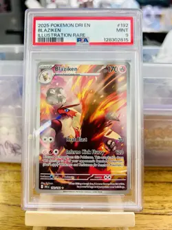 2025 POKEMON DRI EN-DESTINED RIVALS #192 BLAZIKEN ILLUSTRATION RARE PSA 9 MINT - Image 1