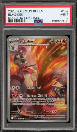 Pokemon Blaziken Destined Rivals Illustration Rare #192 PSA 9 Mint - Image 1