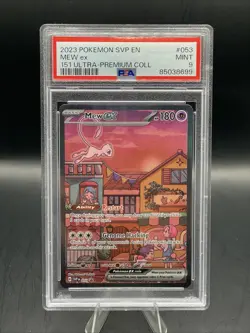 Pokemon TCG 2023 Ultra Premium Collection Mew EX Promo Card #53 PSA 9 Mint - Image 1