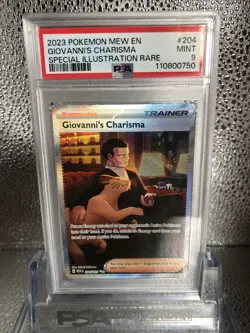 Giovanni's Charisma 204/165 Special Illustration Rare Pokemon 151 PSA 9 MINT - Image 2