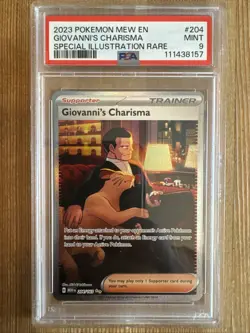 Giovanni's Charisma 204/165 151 English Special Illustration Rare Pokemon PSA 9 - Image 1