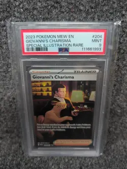 PSA 9 Giovanni's Charisma 204/165 Special Illustration Rare 151 Pokemon - Image 1