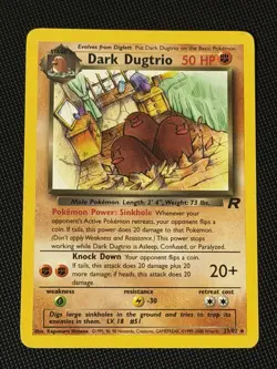 2000 Pokemon TCG Team Rocket Dark Dugtrio 23/82 Non Holo Rare Card Vintage LP - Image 1