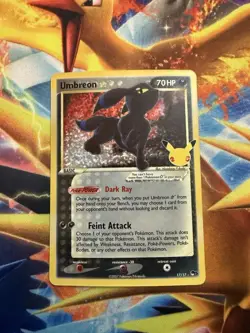 Pokemon TCG Umbreon Gold Star 17/17 Celebrations 25th Anniversary Rare Holo Card - Image 1
