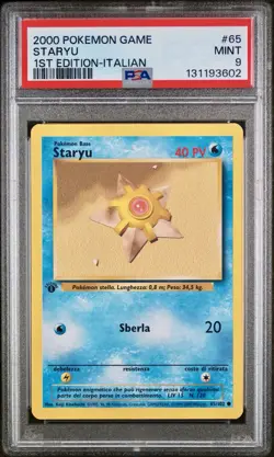 POKEMON PSA 9 STARYU 65/102 SET BASE 1st PRIMA EDIZIONE ITALIANO 2000 POP 14!🌏 - Image 1