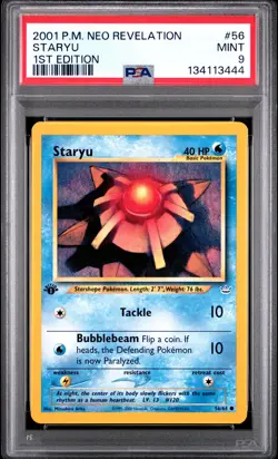 2001 POKEMON NEO REVELATION 1ST EDITION #56 STARYU PSA 9 - Image 1