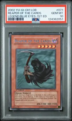 2002 YU-GI-OH! LOB-LEGEND OF BLUE EYES WHITE DRAGON REAPER OF THE CARDS PSA 10 - Image 1