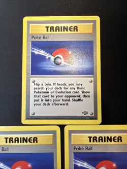 3x Bulk Lot Poke Ball 64/64 Jungle Set - Pokemon Card TCG 1999 - Image 2