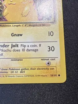 Pikachu 58/10 Base Set - Pokemon Card TCG 1999 - Image 5