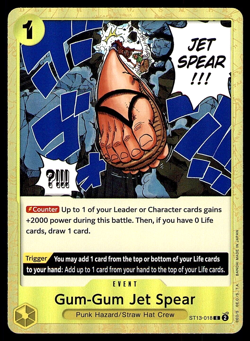 GUM GUM JET SPEAR ST13-018 THE THREE BROTHERS ULTRA DECK ONE PIECE CARD GAME NM - Image 1