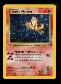 Blaine's Moltres 1/132 Gym Heroes 2000 Holo Rare WOTC Pokemon Card TCG - Image 1