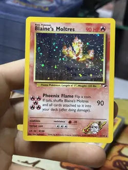 Blaine's Moltres 1/132 Gym Heroes 2000 Holo Rare WOTC Pokemon Card TCG - Image 3