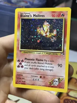Blaine's Moltres 1/132 Gym Heroes 2000 Holo Rare WOTC Pokemon Card TCG - Image 4