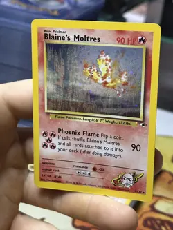 Blaine's Moltres 1/132 Gym Heroes 2000 Holo Rare WOTC Pokemon Card TCG - Image 5