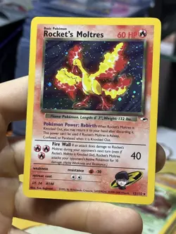 #2 Rocket's Moltres 12/132 Gym Heroes 2000 Holo Rare WOTC Pokemon Card TCG - Image 3