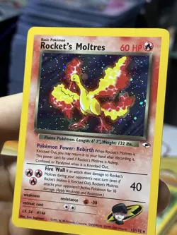 #2 Rocket's Moltres 12/132 Gym Heroes 2000 Holo Rare WOTC Pokemon Card TCG - Image 5
