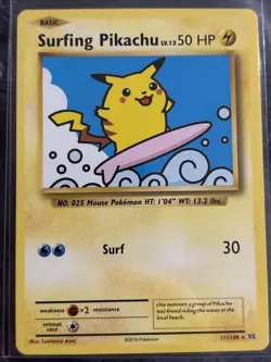 Pokemon Pikachu TCG Surfing Evolutions Card 111/108 (LP)Regular Secret Rare - Image 1
