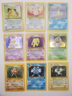 Pokemon TCG Holo Card Lot of 9 Cards - Base Set Jungle Fossil Rocket Base Set 2 - Image 1