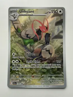 Pokemon TCG Unfezant 150/086 Black Bolt Illustration Rare Card - NM/M - Image 1