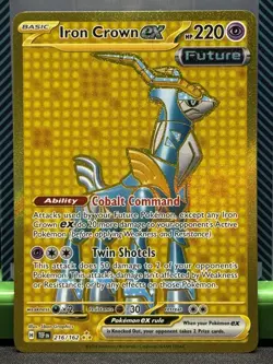 Pokemon TCG Iron Crown EX Temporal Forces Hyper Rare Card 216/162 NM Condition - Image 1