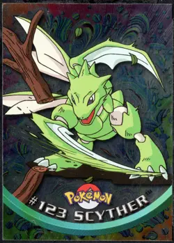2000 Topps Pokemon TV Animation Edition Series 3 Holo Foil #123 Scyther - Image 1