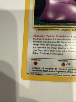 Pokemon Ditto 3/62 Holo Rare Unlimited Fossil - Image 3