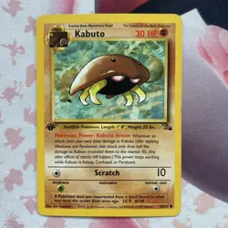 Pokemon TCG Kabuto 50/62 Fossil Set 1st Edition Regular Common - Image 1