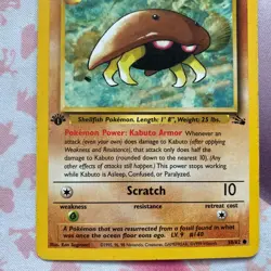 Pokemon TCG Kabuto 50/62 Fossil Set 1st Edition Regular Common - Image 3