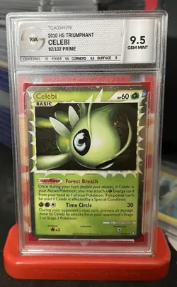 Pokemon TCG - Celebi Prime 92/102 HGSS Triumphant BGS 9.5 Gem Mint - Image 1