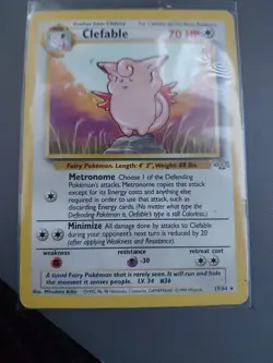 Pokemon TCG Clefable non holo Base Set 17/64 Vintage 1999 WOTC - Image 1