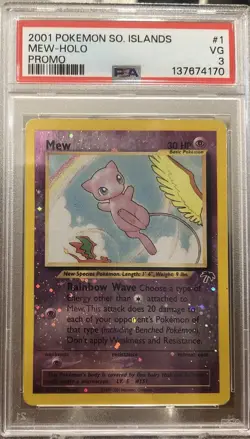 2001 Pokemon Southern Islands Mew-Holo Promo 1/18 #1 Psa 3 - Image 1