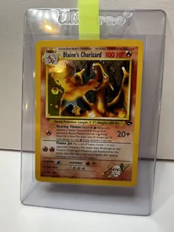 Pokemon TCG Blaine's Charizard Gym Challenge 2 Holo Unlimited Rare Mint Error - Image 1