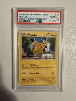 Pokemon Pikachu Build A Bear Promo PSA 10 XY Roaring Skies 2015 - Image 1