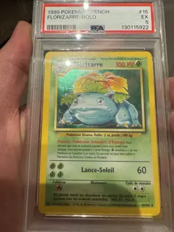PSA 5 EXCELLENT Florizarre HOLO FRENCH Pokemon Base Set Venusaur WOTC 1999 - Image 3