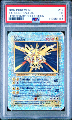 PSA 1 2002 Pokemon Legendary Collection Zapdos 19/110 Reverse Holo Foil WOTC - Image 1