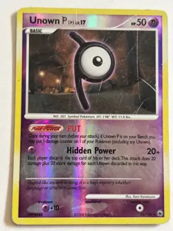 2008 Pokemon Majestic Dawn Reverse Holo Unown 33/100 HP - Image 1