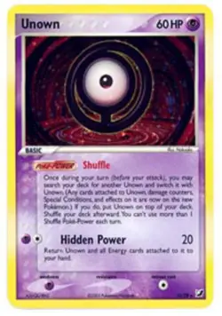 Heavily Played, English Pokemon Holo Unown O - O/28 - Holo Rare EX Unseen Forces - Image 1