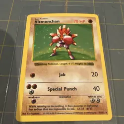 Pokemon TCG Hitmonchan Base Set Holo Shadowless Rare Card 7/102 - Image 1