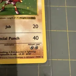 Pokemon TCG Hitmonchan Base Set Holo Shadowless Rare Card 7/102 - Image 5