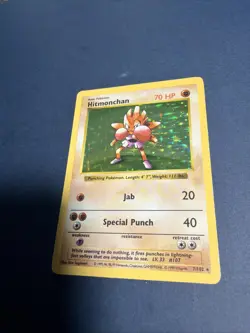 Pokemon TCG Hitmonchan Shadowless Unlimited Rare Holo Base Set 7/102 - Image 3