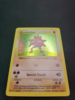 Pokemon TCG Hitmonchan Base Set 7/102 Holo Shadowless Holo Rare - Image 2